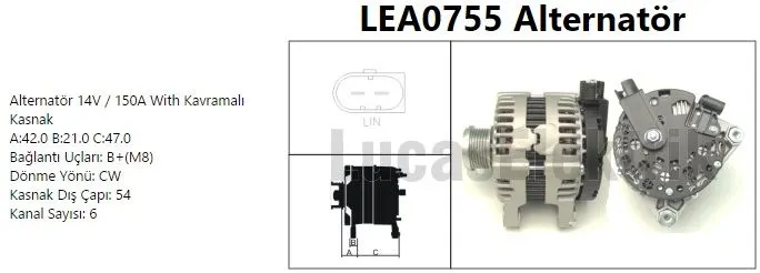 ALTERNATÖR LUCAS LEA0755