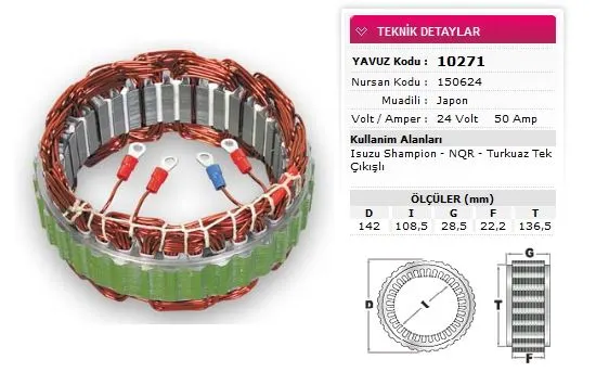ALTERNATÖR STATÖR YAVUZ 10 271