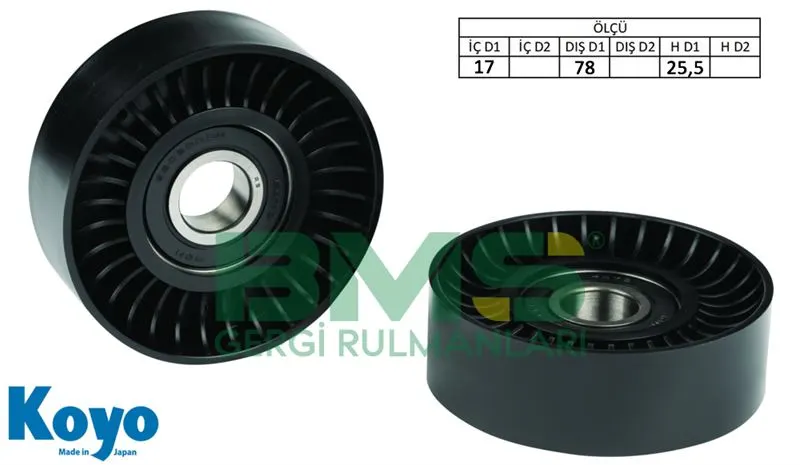 ALTERNATÖR V KAYIŞ GERGİ RULMANI MAKARASI BMS 019