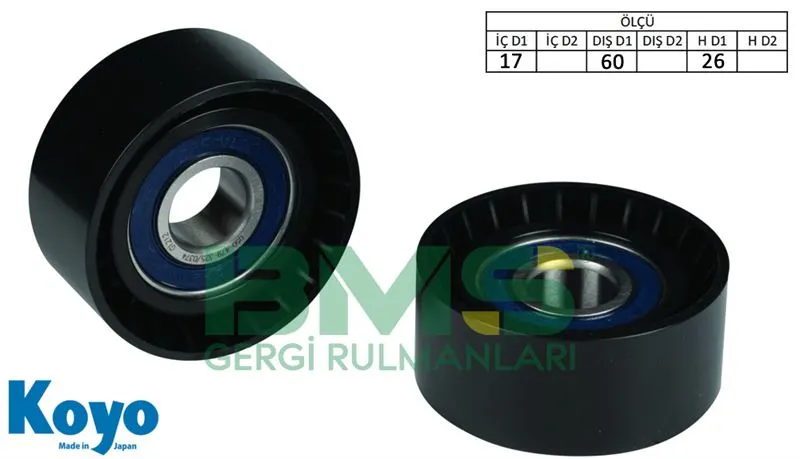 ALTERNATÖR V KAYIŞ GERGİ RULMANI MAKARASI BMS 256