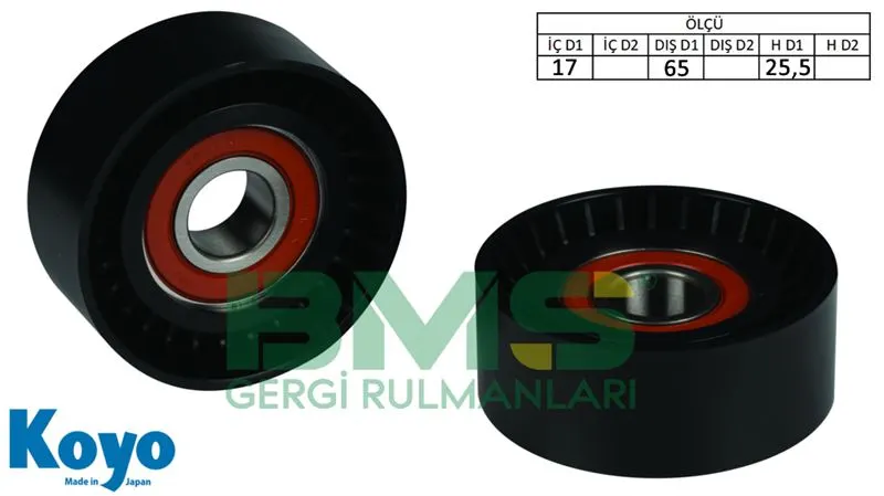 ALTERNATÖR V KAYIŞ GERGİ RULMANI MAKARASI BMS 257