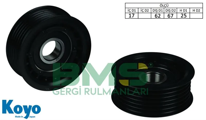 ALTERNATÖR V KAYIŞ GERGİ RULMANI MAKARASI BMS 363
