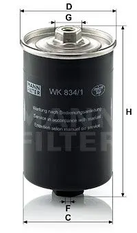 BENZİN FİLTRESİ MANN WK834/1