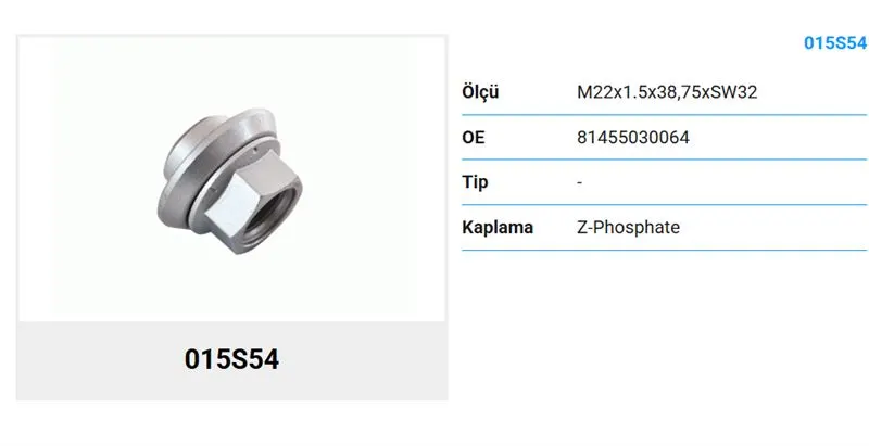 BESEL - Ağır Vasıta BİJON CİVATASI SOMUNU SAPLAMASI BESEL 015S54-11