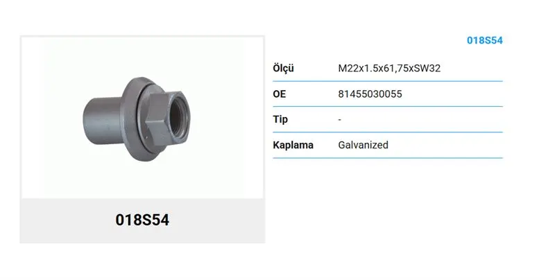 BESEL - Ağır Vasıta BİJON CİVATASI SOMUNU SAPLAMASI BESEL 018S54-11