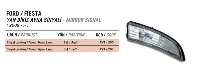 DİKİZ AYNASI SİNYALİ LAMBASI CERKEZ CVT-200