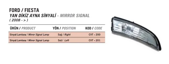 DİKİZ AYNASI SİNYALİ LAMBASI CERKEZ CVT-201