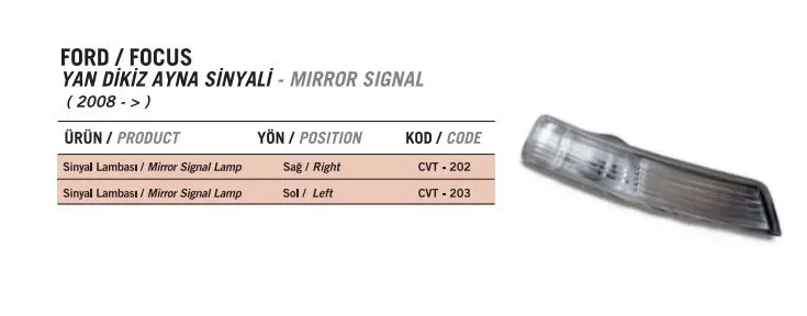 DİKİZ AYNASI SİNYALİ LAMBASI CERKEZ CVT-202