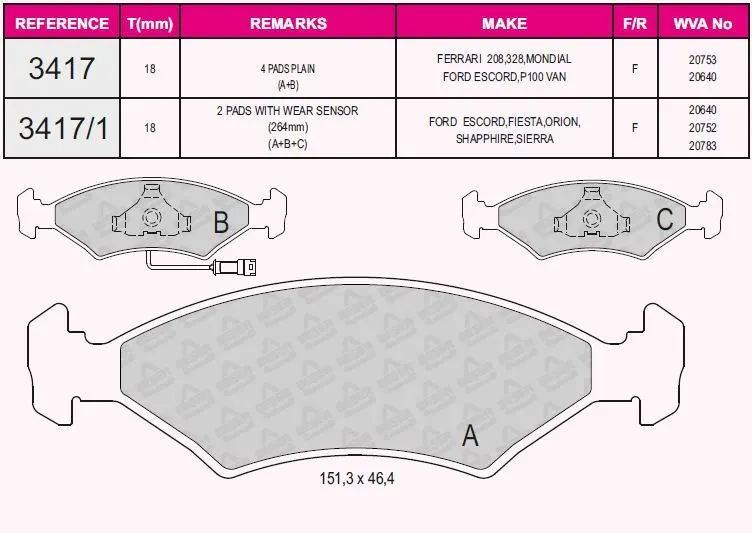 DİSK BALATA BESER 3417