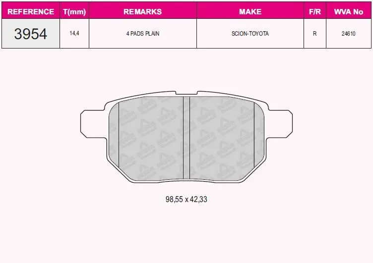DİSK BALATA BESER 3954