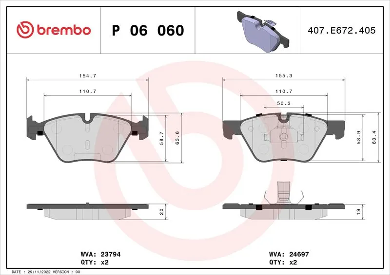 DİSK BALATA BREMBO P06060