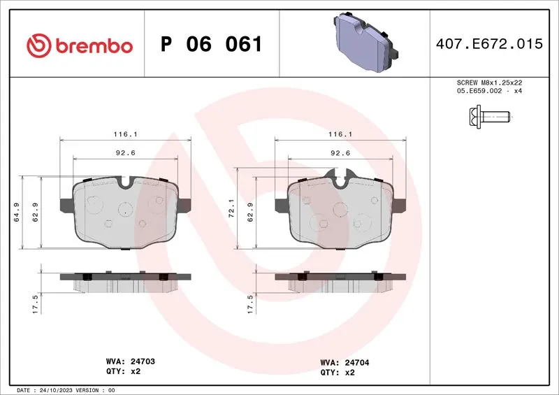 DİSK BALATA BREMBO P06061
