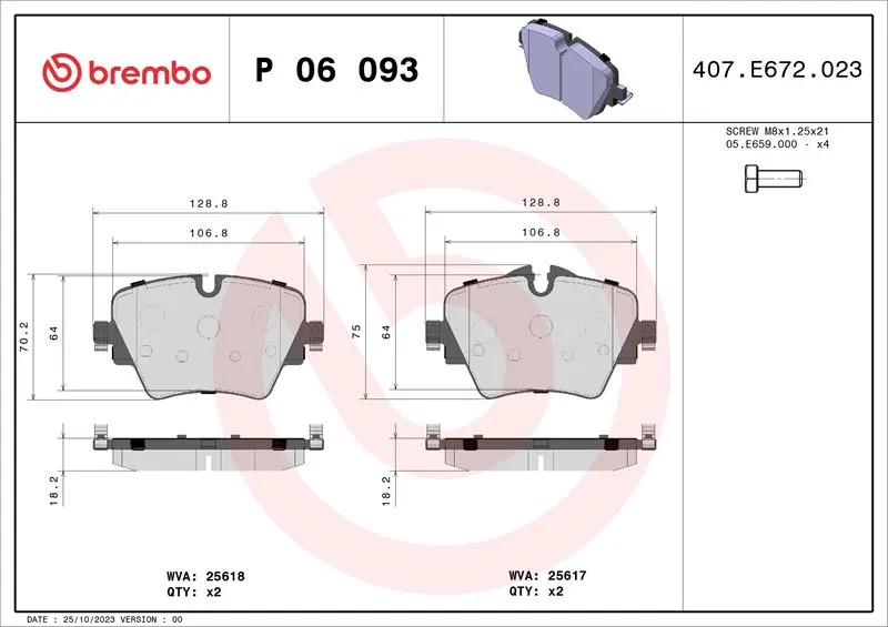 DİSK BALATA BREMBO P06093