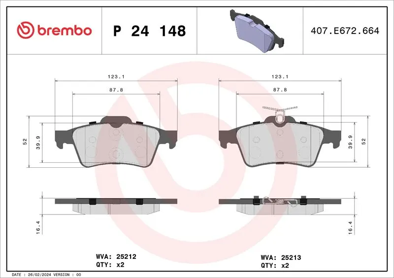 DİSK BALATA BREMBO P24148