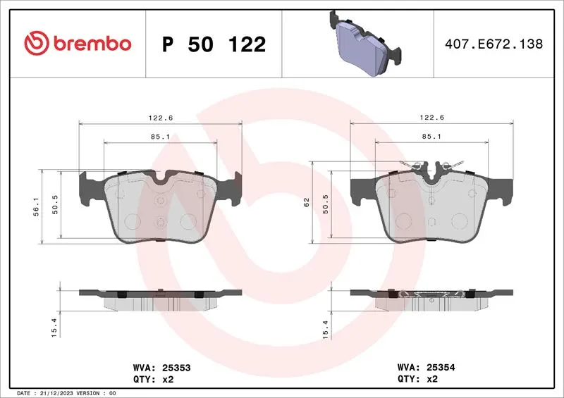 DİSK BALATA BREMBO P50122