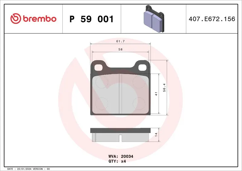 DİSK BALATA BREMBO P59001
