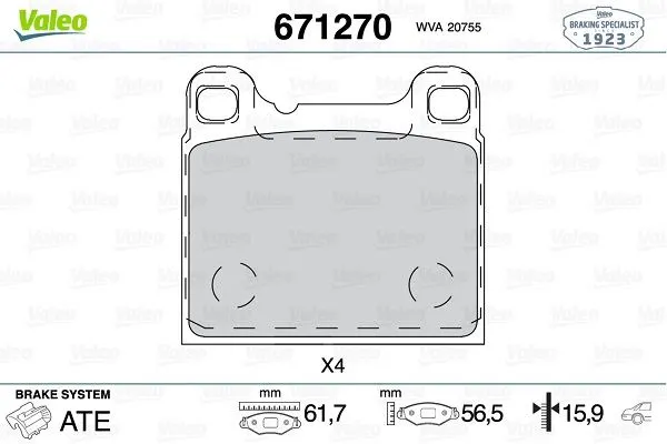 DİSK BALATA VALEO 671270