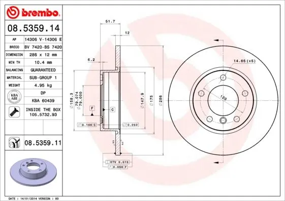 FREN DİSKİ BREMBO 08535914