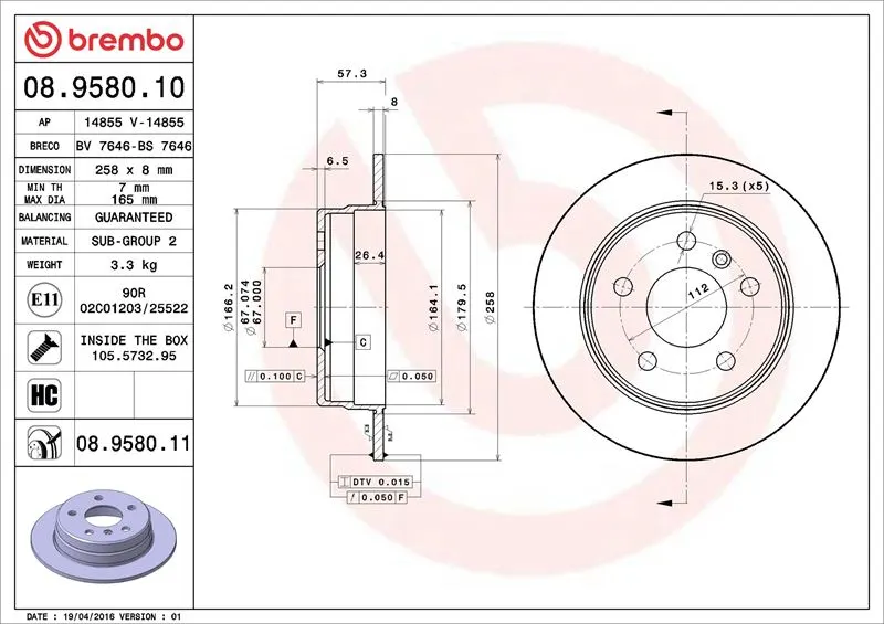 FREN DİSKİ BREMBO 08958011