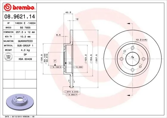 FREN DİSKİ BREMBO 08962114