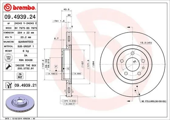 FREN DİSKİ BREMBO 09493924