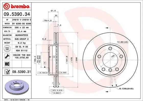 FREN DİSKİ BREMBO 09539034