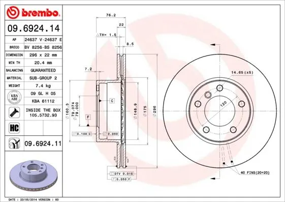FREN DİSKİ BREMBO 09692414