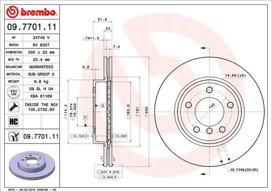 FREN DİSKİ BREMBO 09770111