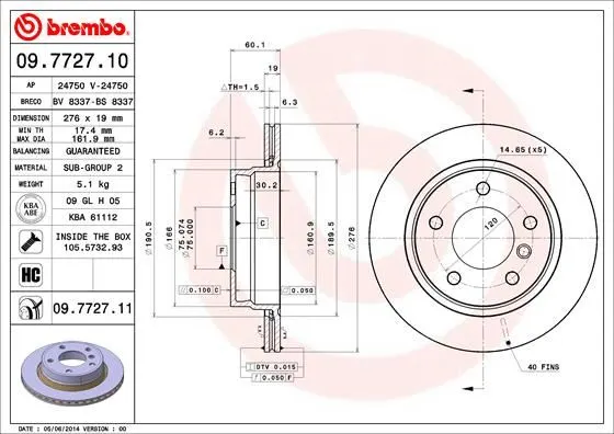 FREN DİSKİ BREMBO 09772711