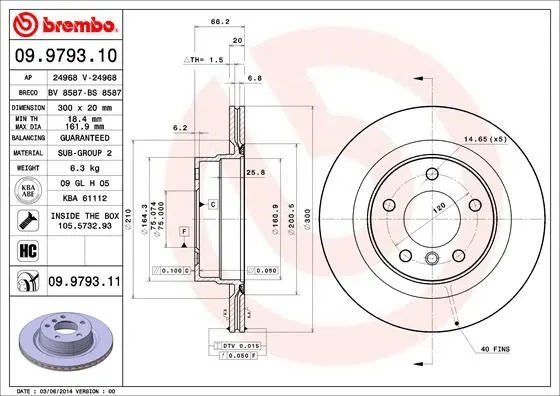 FREN DİSKİ BREMBO 09979310