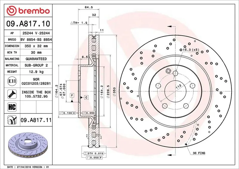 FREN DİSKİ BREMBO 09A81711