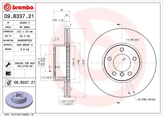 FREN DİSKİ BREMBO 09B33721