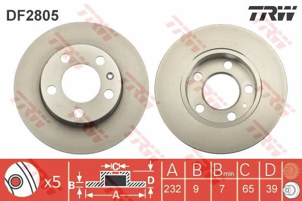 FREN DİSKİ TRW DF2805