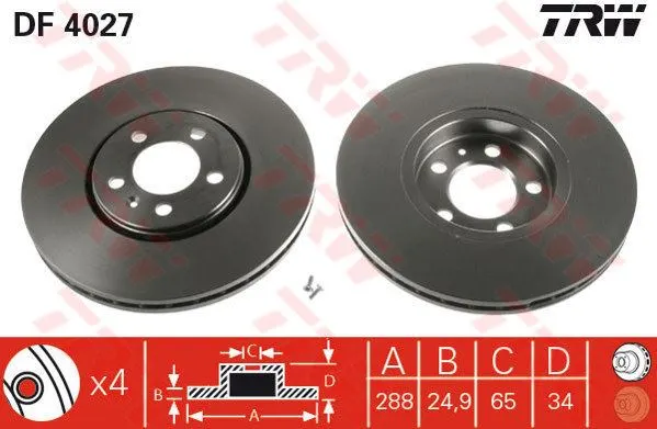 FREN DİSKİ TRW DF4027