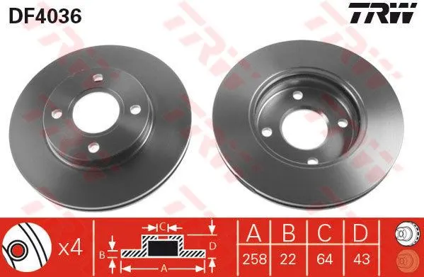 FREN DİSKİ TRW DF4036