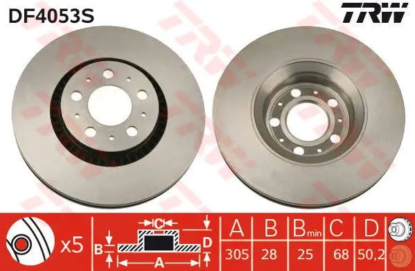 FREN DİSKİ TRW DF4053S
