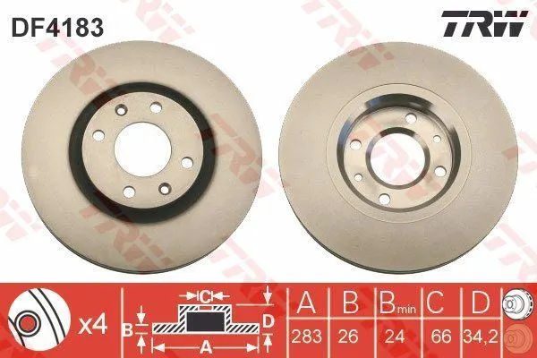FREN DİSKİ TRW DF4183