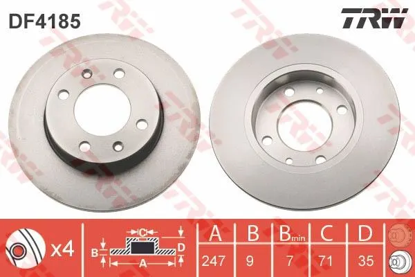 FREN DİSKİ TRW DF4185
