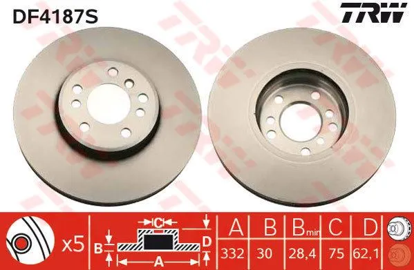 FREN DİSKİ TRW DF4187S