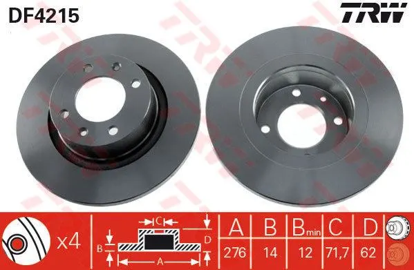 FREN DİSKİ TRW DF4215