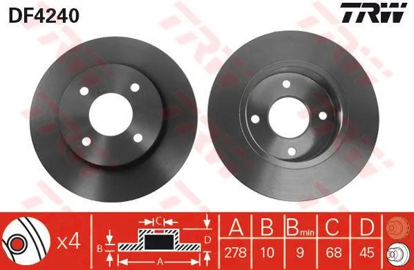 FREN DİSKİ TRW DF4240