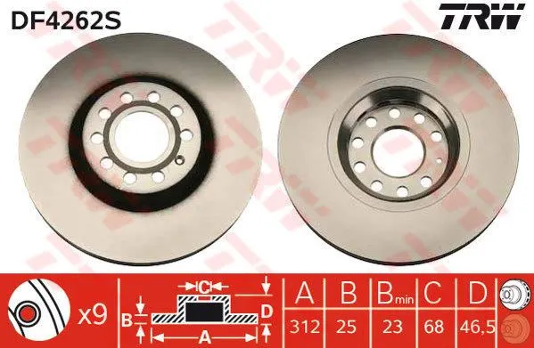 FREN DİSKİ TRW DF4262S