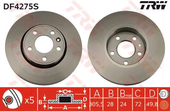 FREN DİSKİ TRW DF4275S