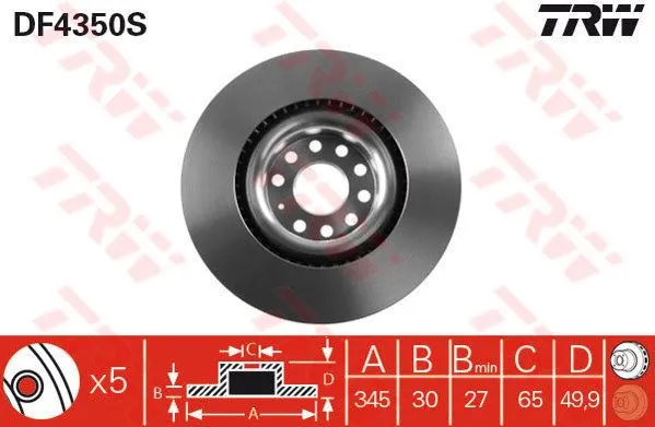 FREN DİSKİ TRW DF4350S