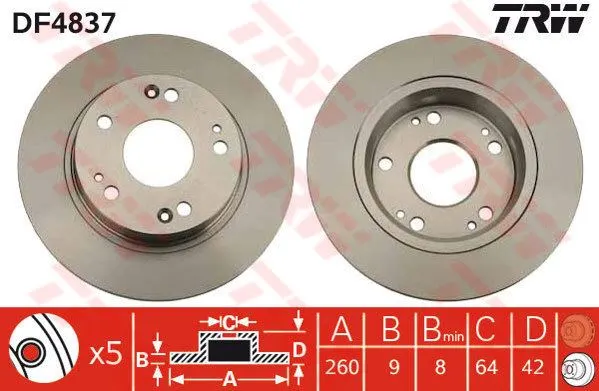 FREN DİSKİ TRW DF4837