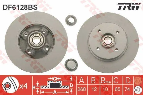 FREN DİSKİ TRW DF6128BS