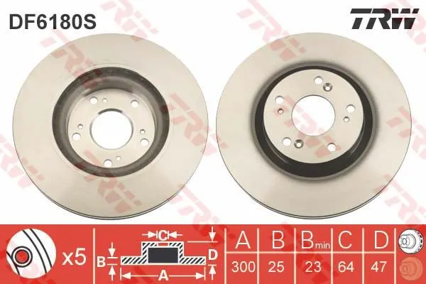 FREN DİSKİ TRW DF6180S
