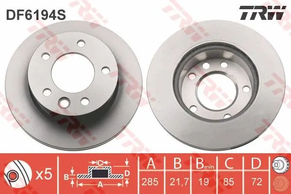 FREN DİSKİ TRW DF6194S