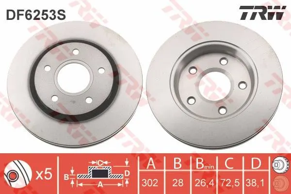 FREN DİSKİ TRW DF6253S