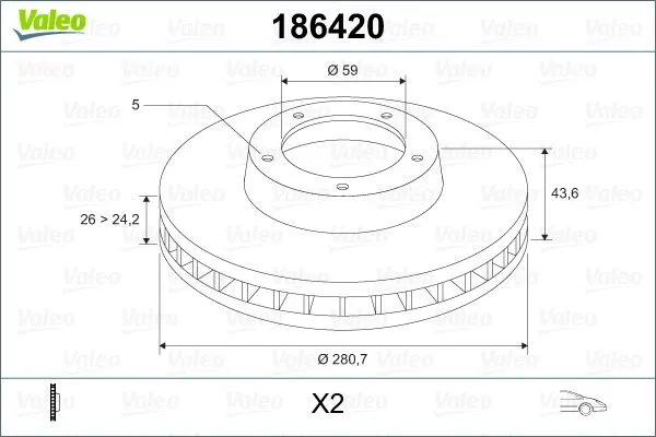 FREN DİSKİ VALEO 186420